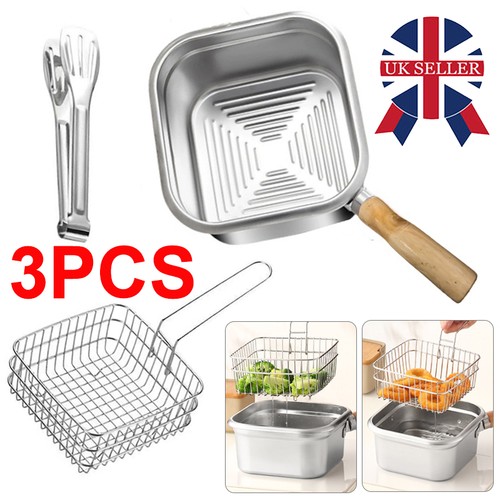 3pcs stainless steel chip pan - stainless,
