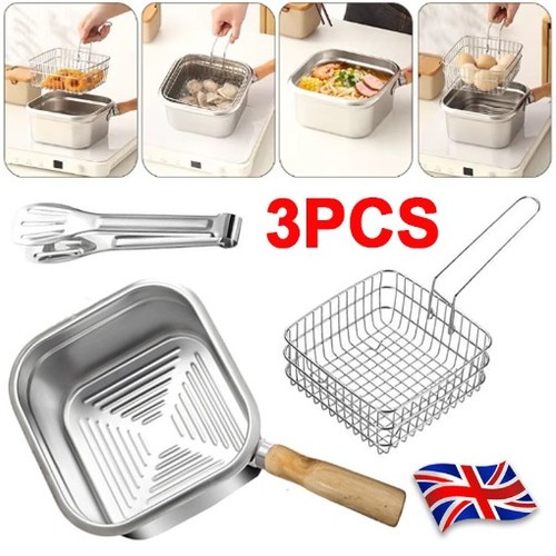 Stainless steel chip pan 3pcs - stainless,