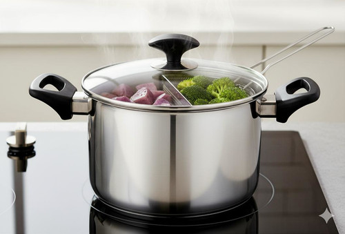 Chip pan with - pan, basket