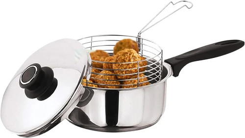 20cm stainless steel chip pan - stainless,