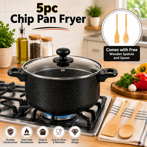 Black 5pc non stick - chip, pan
