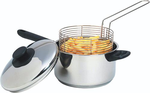 Large chip pan with basket - large,