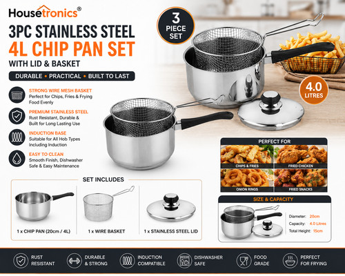 22cm deep fryer set 3pc - set,