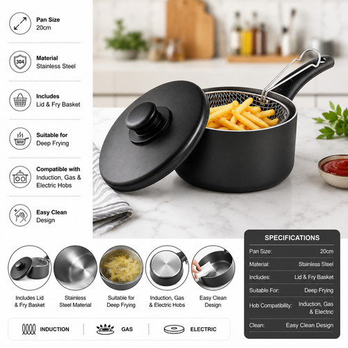 Chip pan fryer basket - pan, non